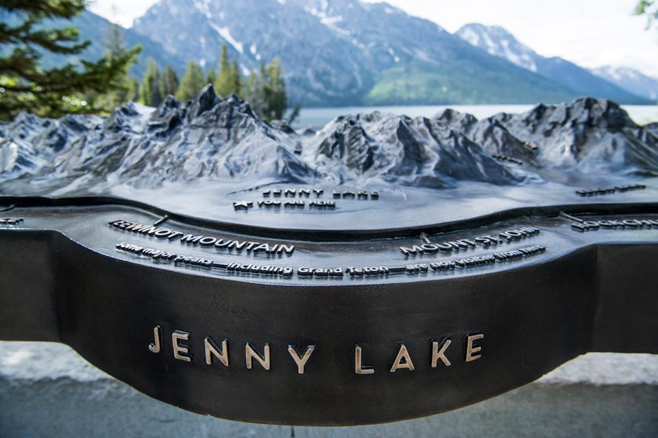 Bronze marker honoring Jenny Lake Restoration at Grand Teton National Park/GTNPF