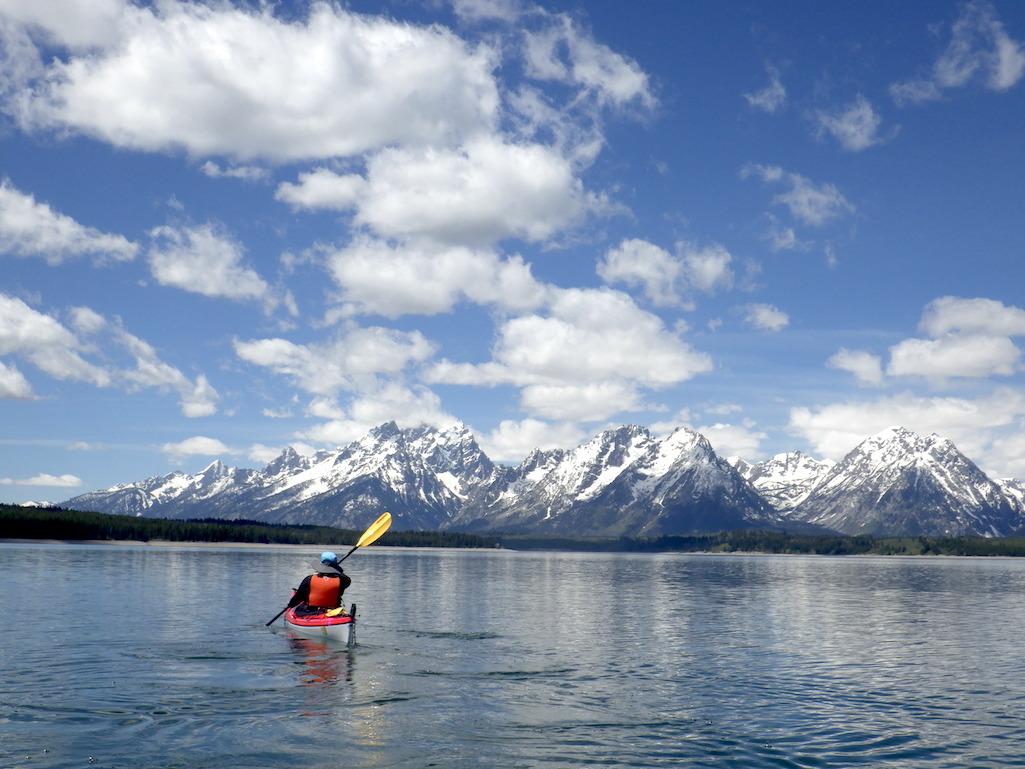 Jackson Lake is low, but there's plenty of water for kayaking/Kurt Repanshek