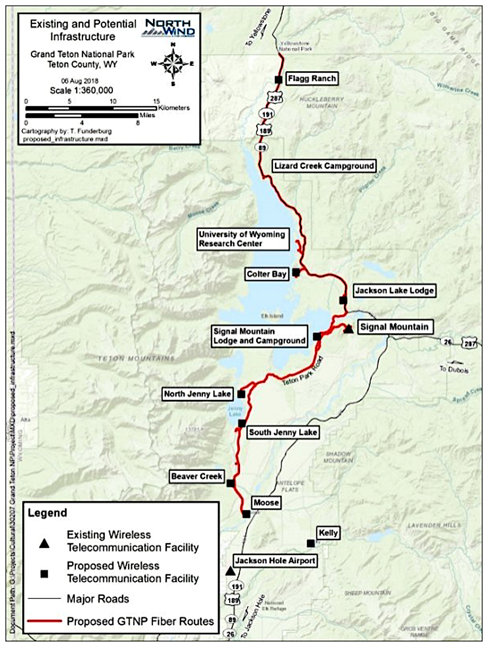 Telecommunications map for Grand Teton National Park/NPS
