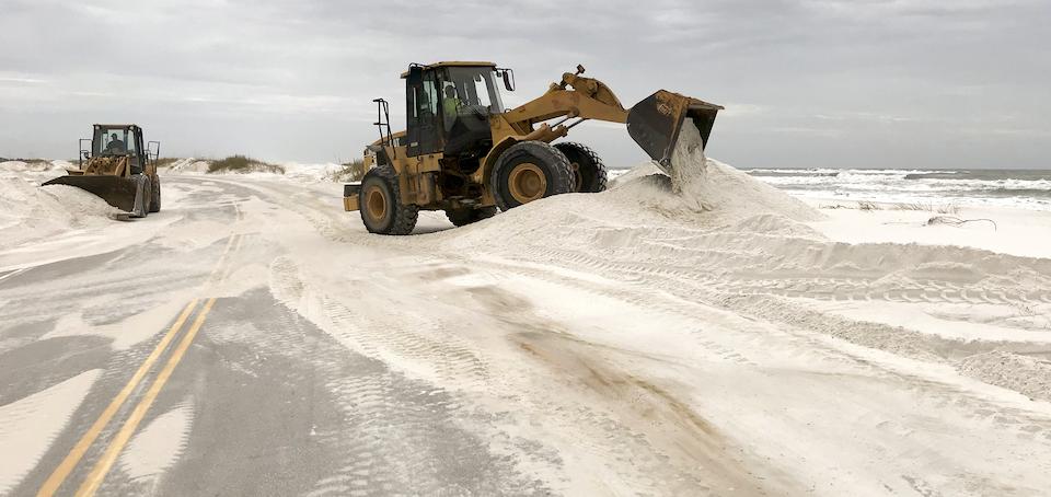 Hurricane Sally buried portions of Gulf Islands National Seashore in sand/NPS