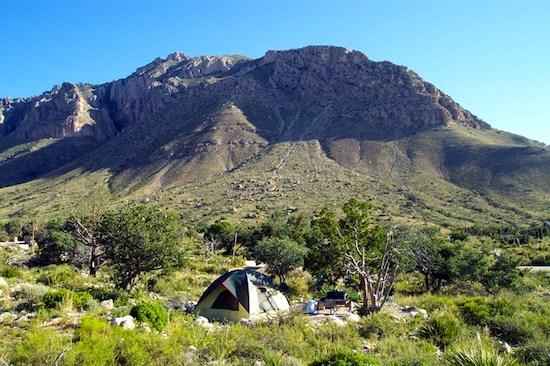 There are individual campsites in Guadalupe Mountains National Park, such as this one at Pine Springs/NPS
