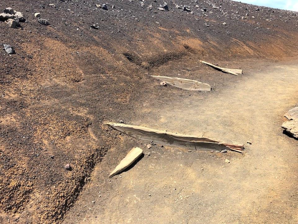 The historic Keonehe’ehe’e trail was damaged by the ORV vehicle/NPS The historic Keonehe’ehe’e trail was damaged by the ORV vehicle/NPS