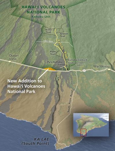 The Nature Conservancy has transferred 222 acres to Hawai'i Volcanoes National Park/NPS