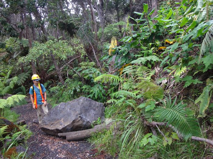 Boulder ejected from Kilauea volcano at Hawai'i Volcanoes NP/NPS