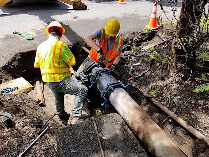 Park facilities and maintenance staff work on damaged water lines NPS Photo