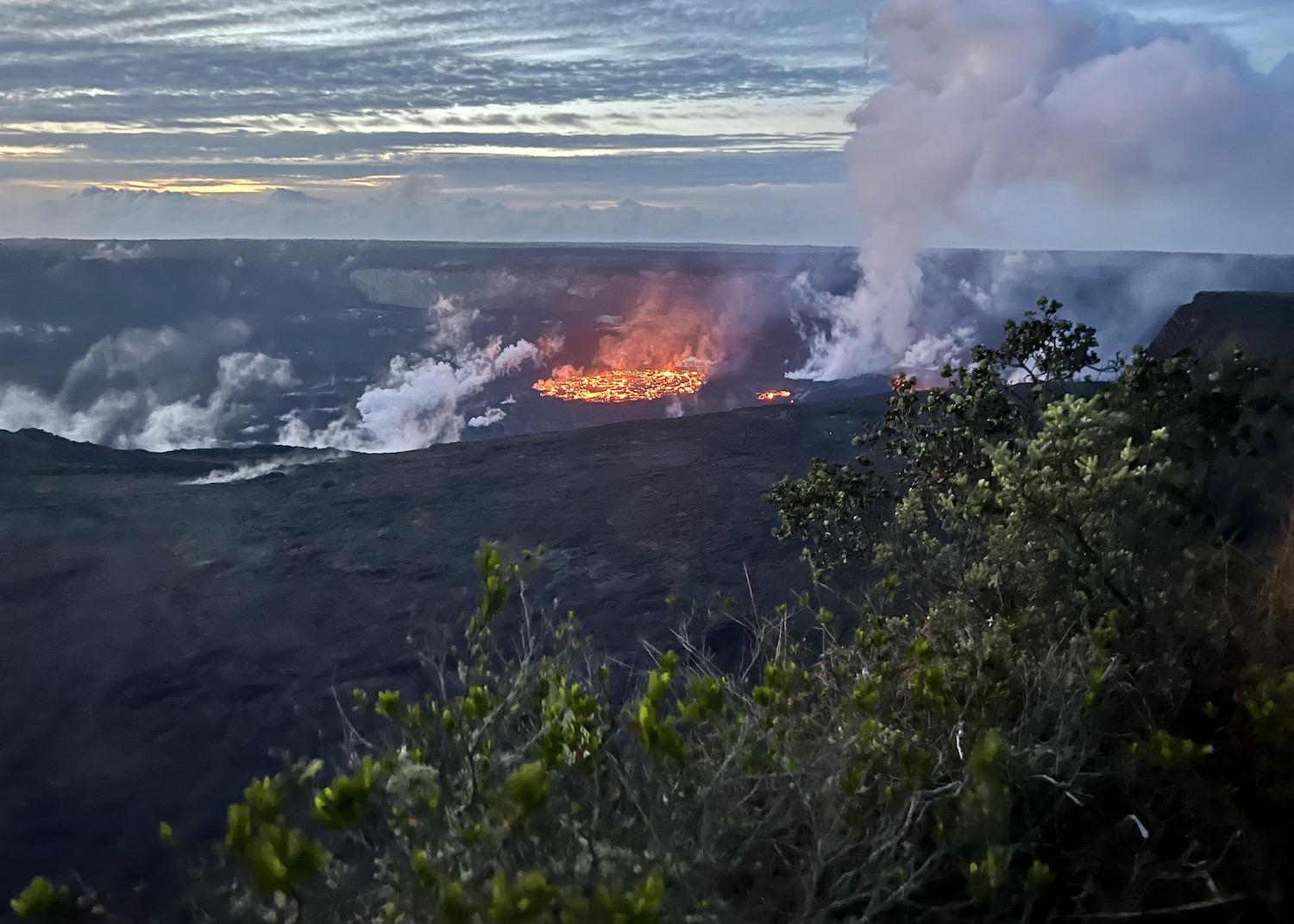 After sunrise, the eruption viewing becomes admittedly less exciting.