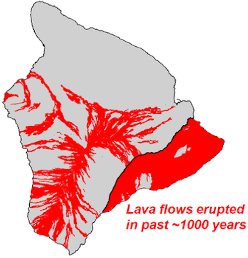 Lava flows from Mauna Loa and Kīlauea over the past 1,000 years/USGS