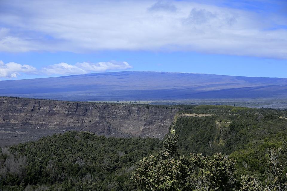 Mauna Loa looms above Kilauea Caldera at Hawai'i Volcanoes National Park/NPS, David Boyle