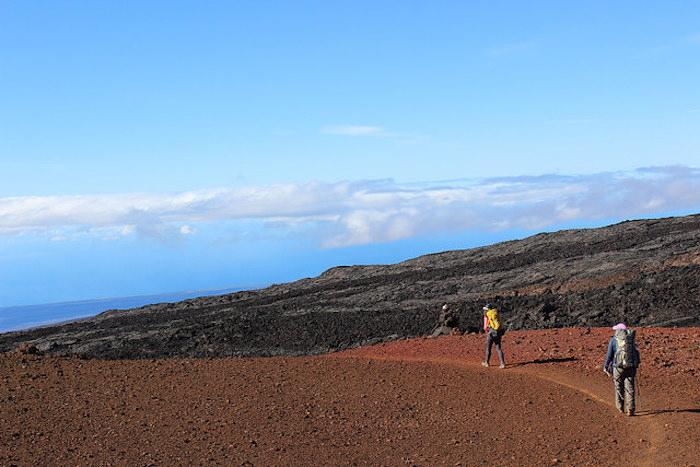 Hikers on the Mauna Loa Trail at Hawai'i Volcanoes National Park/NPS Hikers on the Mauna Loa Trail at Hawai'i Volcanoes National Park/NPS