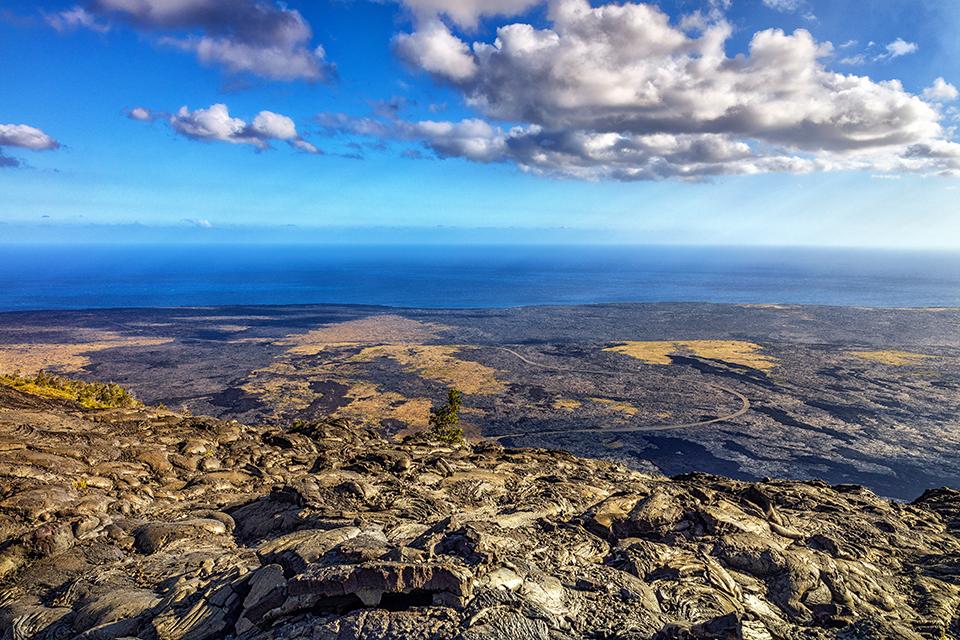 A winter view beyond the lava flows, Hawai'i Volcanoes National Park / Rebecca Latson