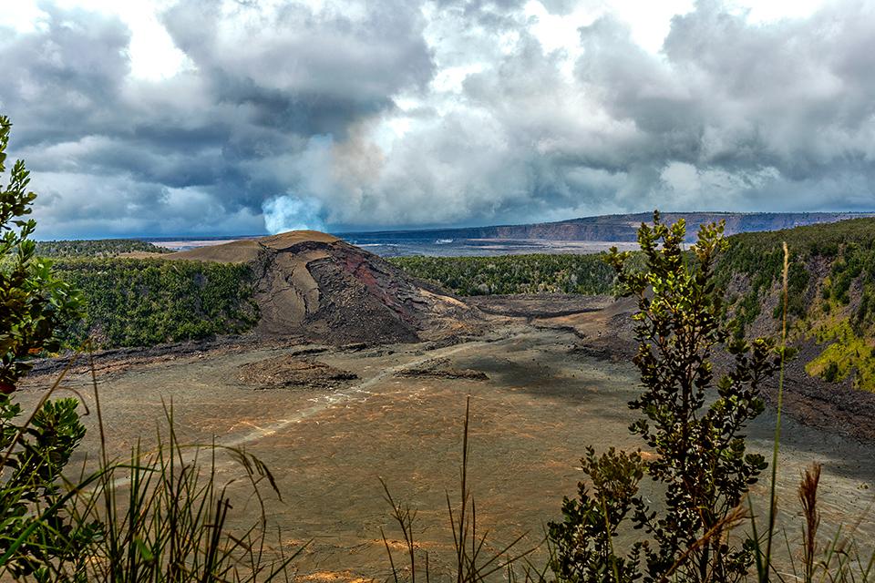 A distant view of Kilauea Iki Trail, Hawai'i Volcanoes National Park / Rebecca Latson