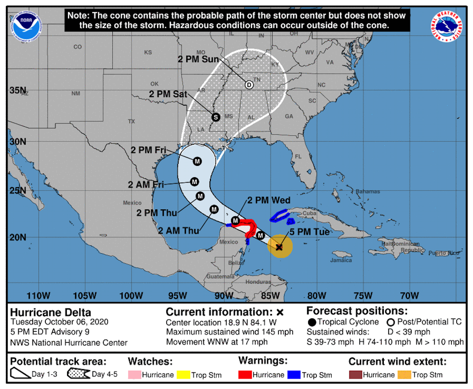 Some units of the National Park System on the north coast of the Gulf of Mexico were closing in advance of Hurricane Delta/National Hurricane Center