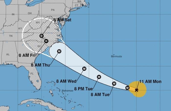 Hurricane Florence was on track to impact the Outer Banks of North Carolina/NOAA