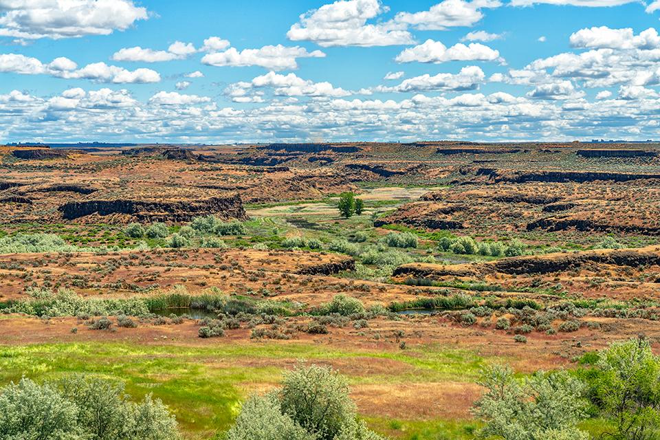 A first look at the "butte-and-basin" channeled scablands of Drumheller Channels National Natural Landmark, Ice Age Floods National Geologic Trail / Rebecca Latson