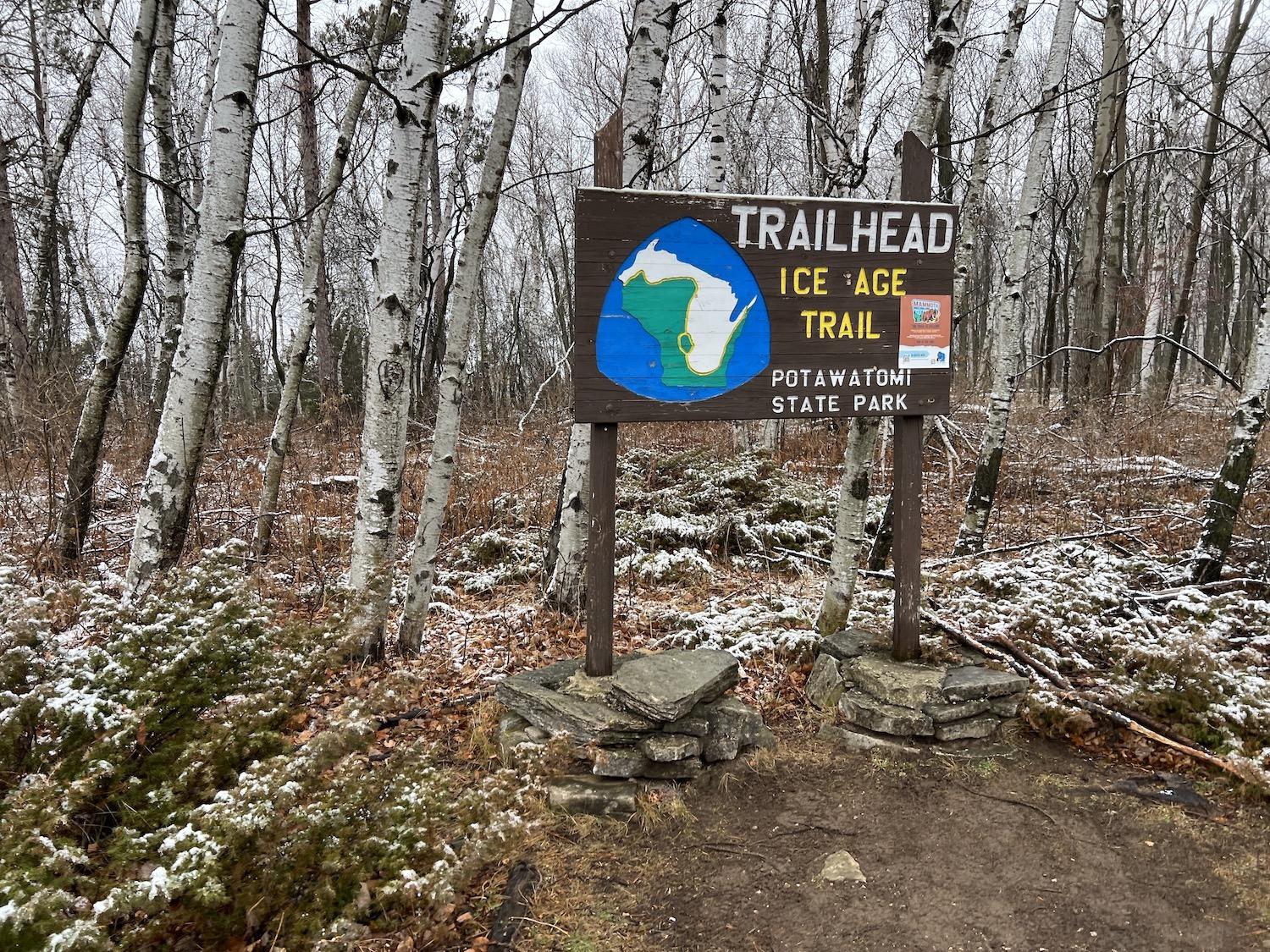 Near the eastern terminus of Ice Age National Scenic Trail is this trailhead sign.