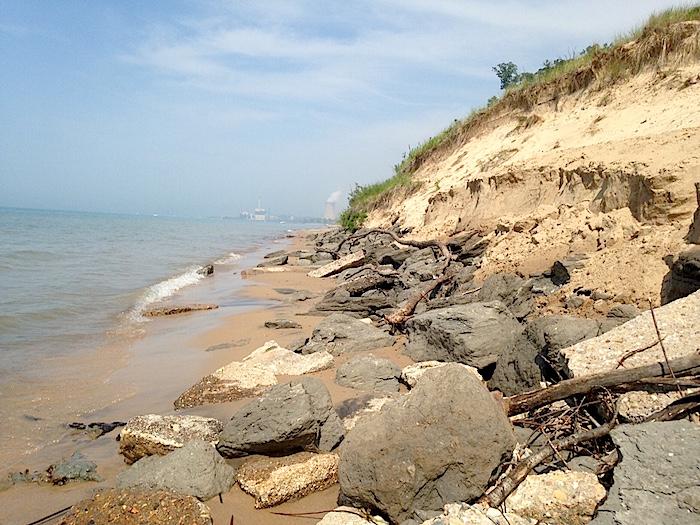 Central Beach erosion at Indiana Dunes National Lakeshore