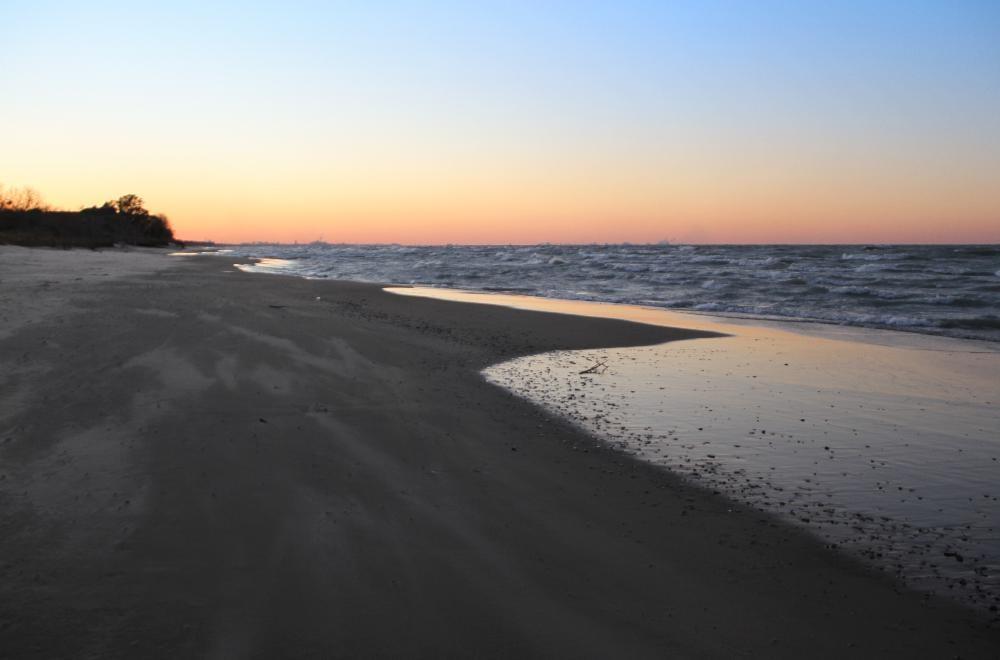 November sunset at Portage Lakefront and Riverwalk, Indiana Dunes National Park / National Park Service