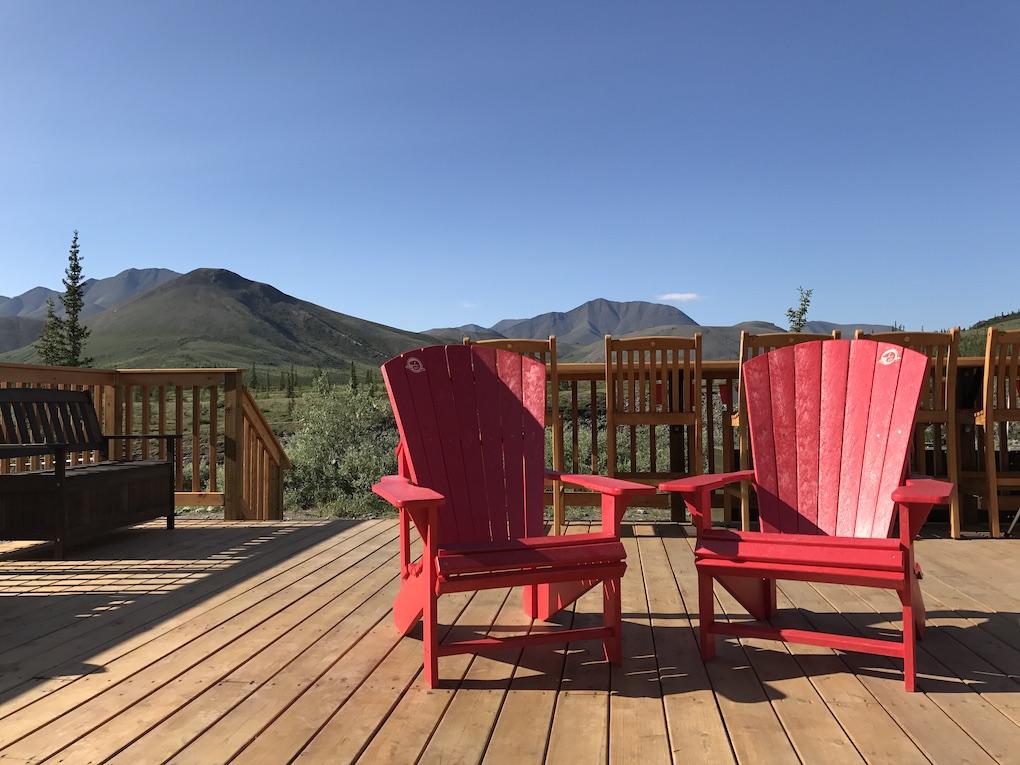 In Ivvavik National Park, two of Parks Canada's famous red chairs await visitors.