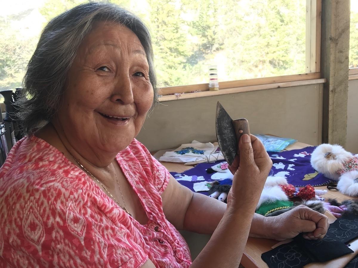 This photo of Inuvialuit cultural host Renie Arey won top honors in the SATW Canadian Chapter Awards.