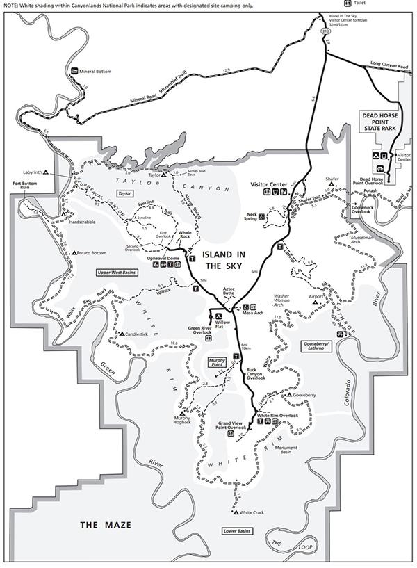 A map of Island in the Sky District, Canyonlands National Park / NPS