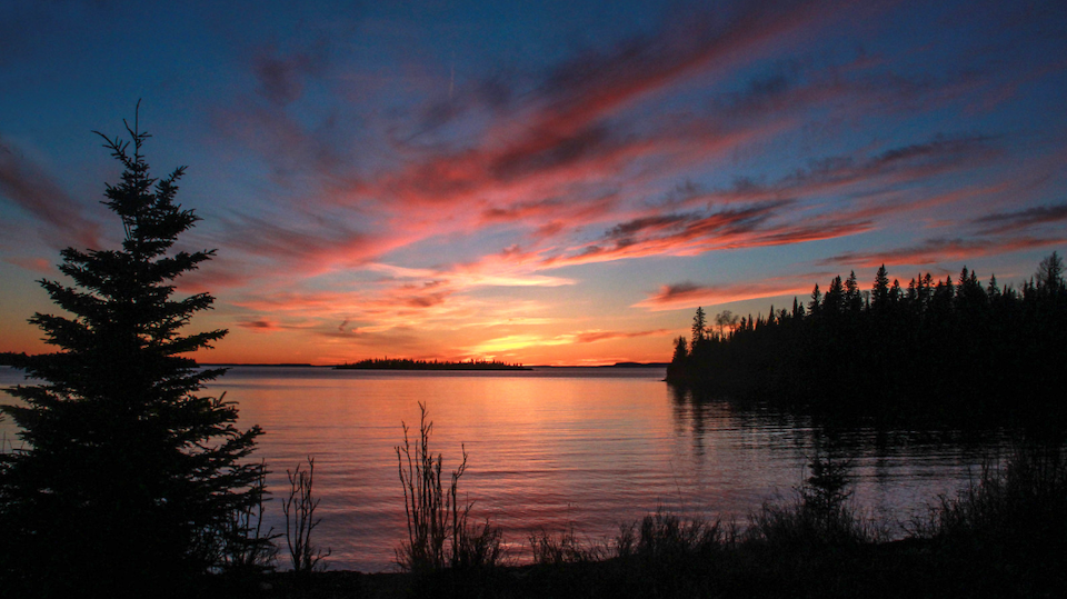 On the occasion of clear skies, sunsets can be incredible, like this one from Todd Harbor/Robert Pahre