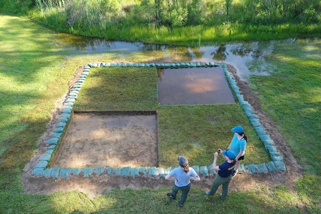 In June 2023 tidal flooding inundated a dig site/Jamestown Rediscovery Project