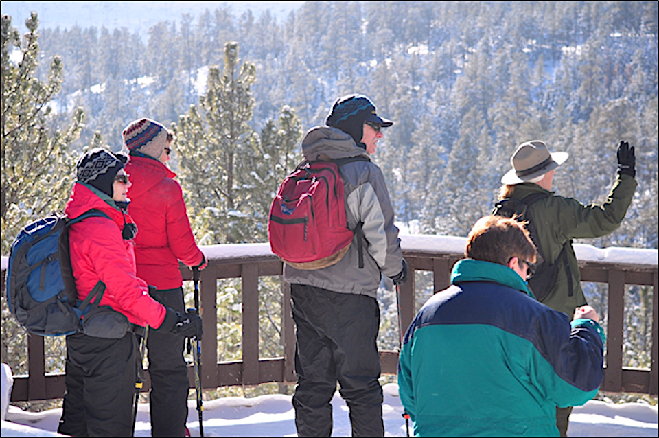 Snowshoe tours will be led at Jewel Cave National Monument this winter when conditions allow/NPS