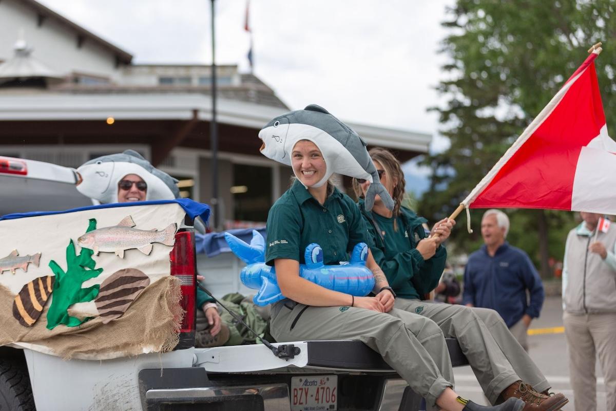 Parks Canada promoted aquatic invasive species education at the Canada Day parade at Jasper National Park.