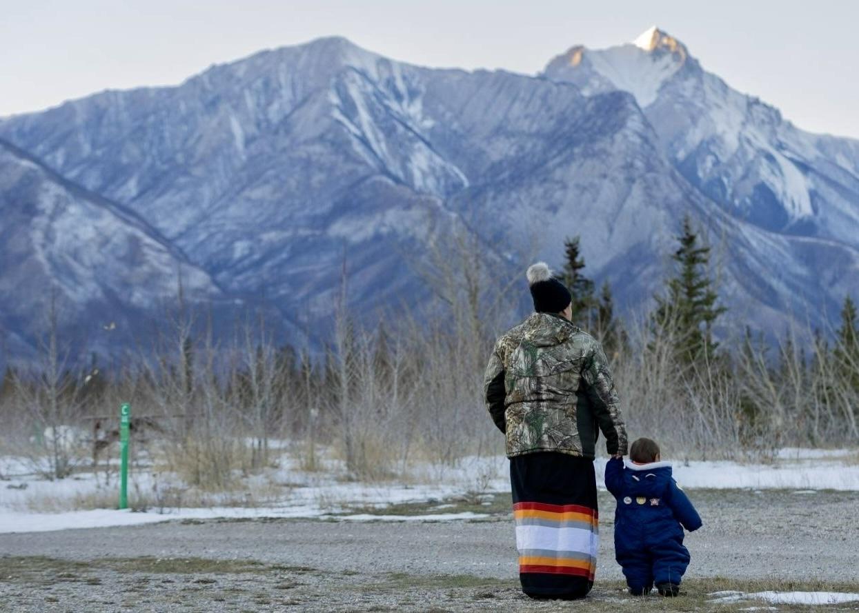 Alison, with son Samuel, of the Sipmcw First Nation reconnects with land that is now Jasper National Park.