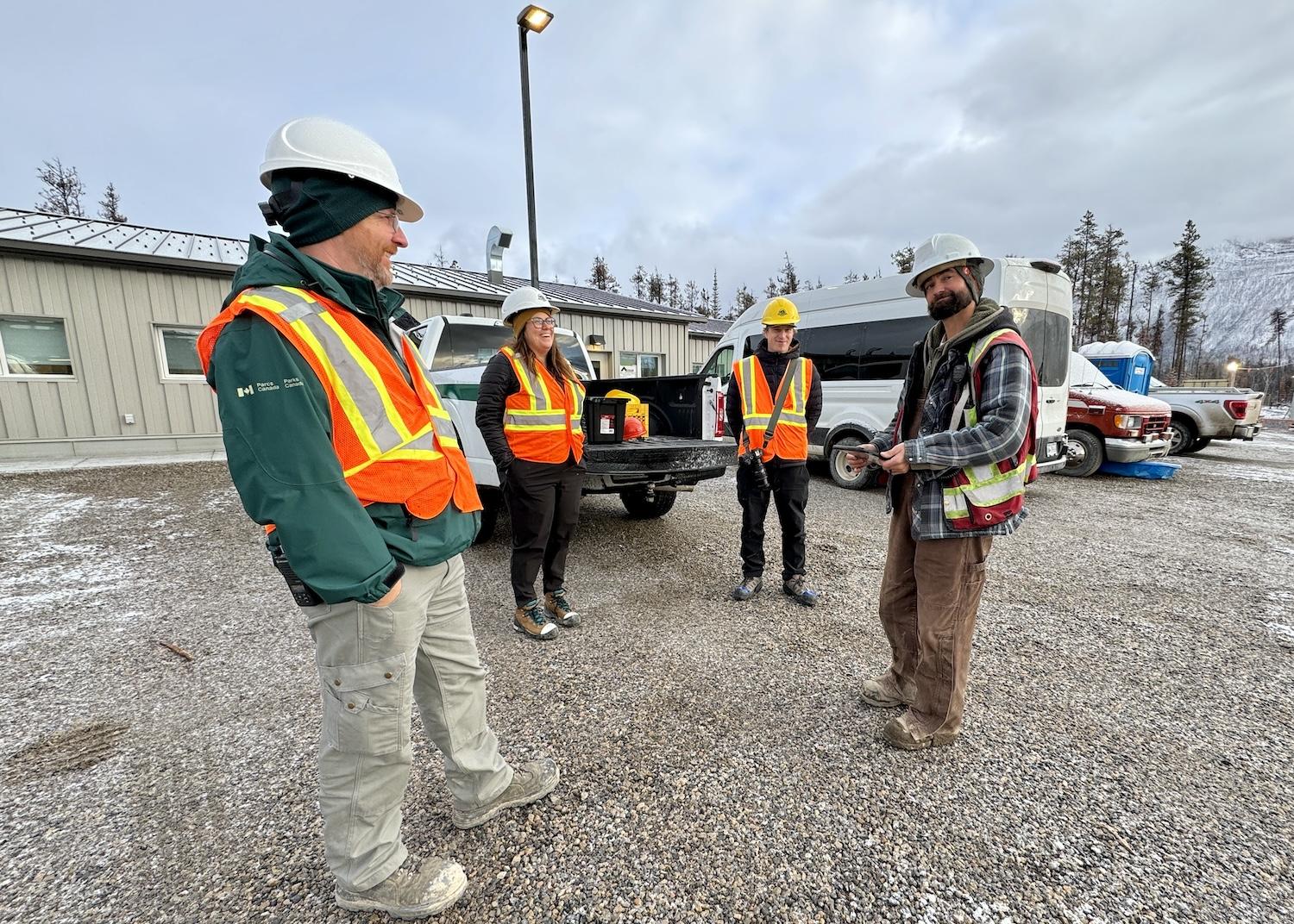 From left: Parks Canada's Scott Taylor and Karly Savoy, photographer Luuk Wijk and Landmark Solutions supervisor Darrell Lumley.