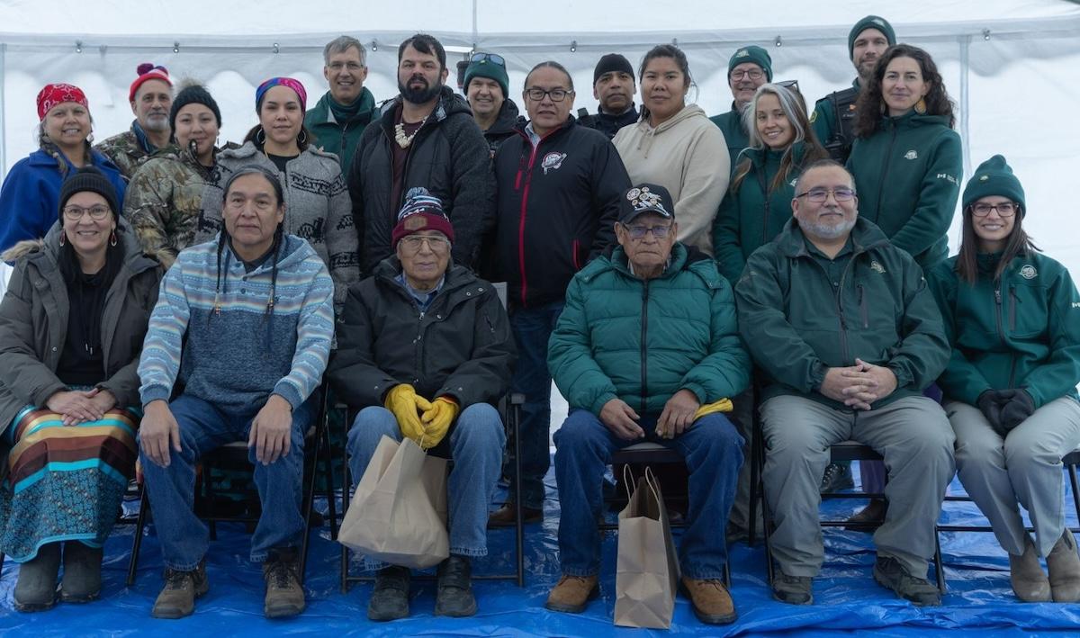 Simpcw First Nation, Stoney Nation, Parks Canada and RCMP participated in a pipe ceremony on October 28, 2023.