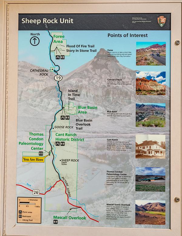 Sheep Rock Unit map, John Day Fossil Beds National Monument / Rebecca Latson
