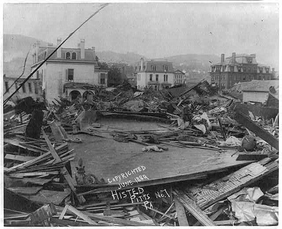 Johnstown was devastated by the flood/Library of Congress