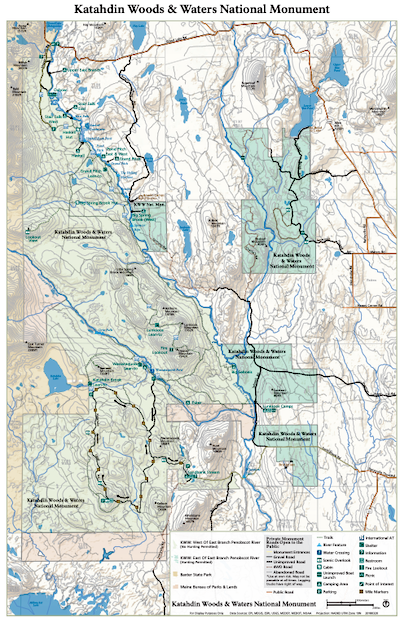 Katahdin Woods and Waters National Monument recreational map/NPS