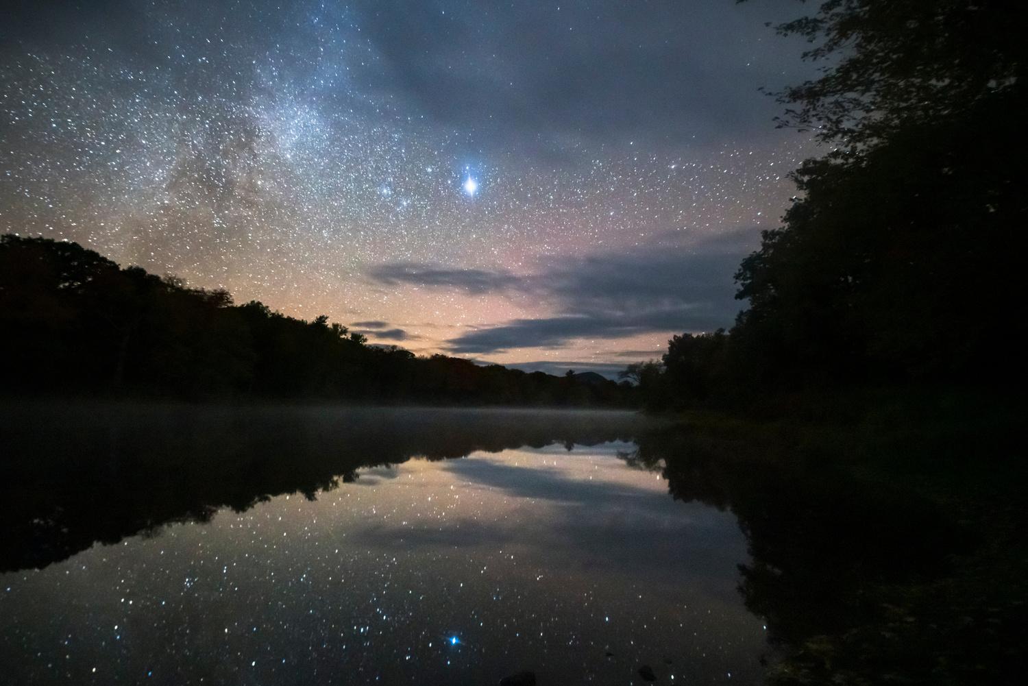 East Branch of the Penobscot River after dark in Kathadin Woods and Waters National Monument/QT Luong