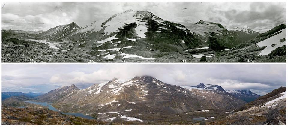 Over 108 years the view around Chilkoot Pass at Klondike Gold Rush National Historical Park has changed/NPS