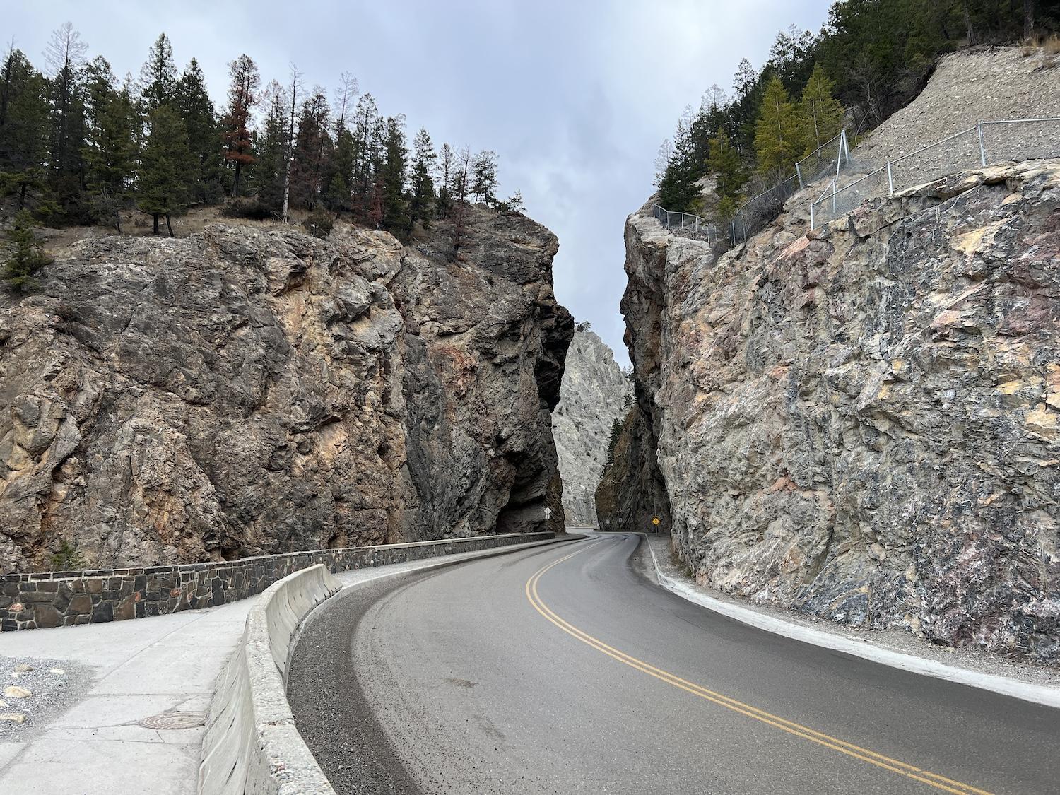 Just south of Radium Hot Springs is this spectacular stretch of highway at Sinclair Canyon.