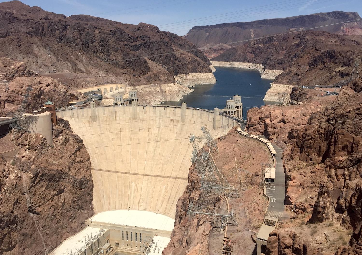 Hoover Dam holds back Lake Mead, which is greatly diminished from 1980s lake levels/Barbara Jensen