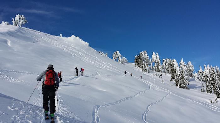 Snowy, wide-open slopes at Lassen Volcanic National Park entice backcountry skiers/NPS