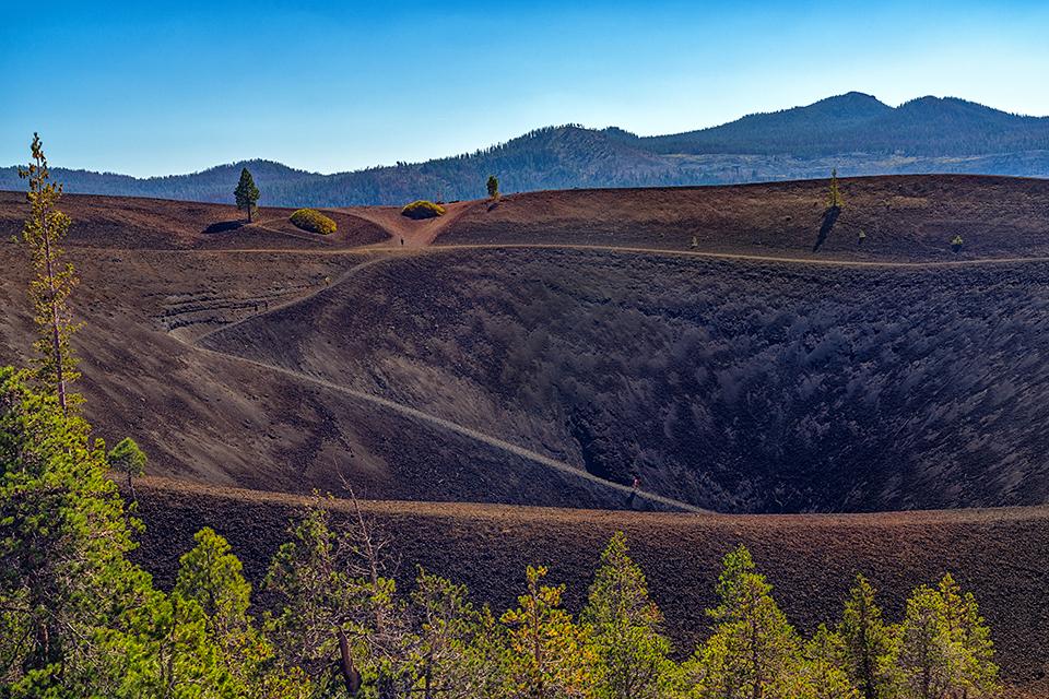 I spy with my little eye hikers climbing back up the crater trail, Lassen Volcanic National Park / Rebecca Latson