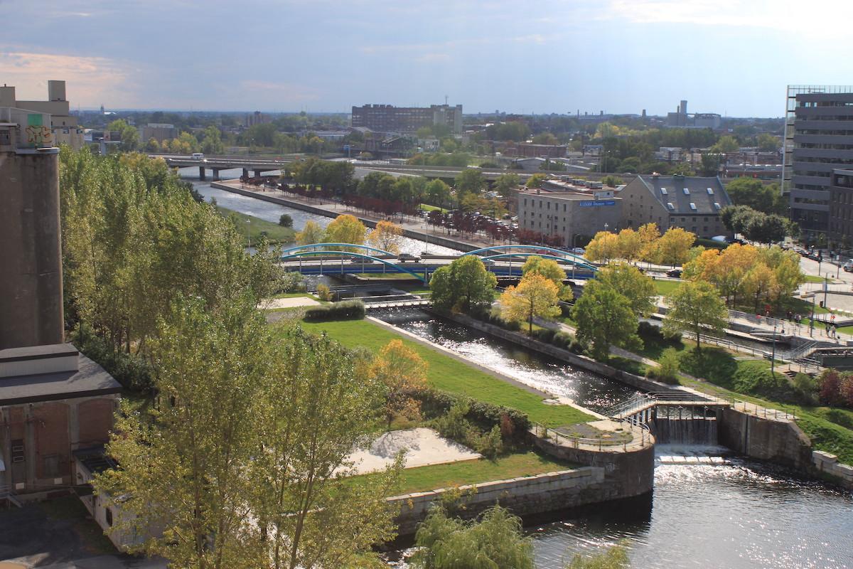 The Lachine Canal is in the heart of Montreal, Quebec.