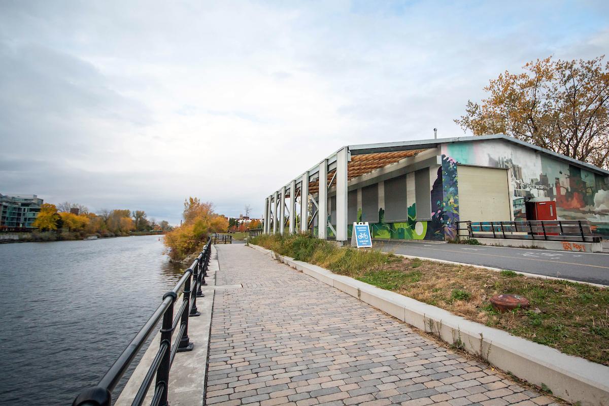 The funding announcement for the Trans Canada Trail was made at Lachine Canal National Historic Site in Quebec.