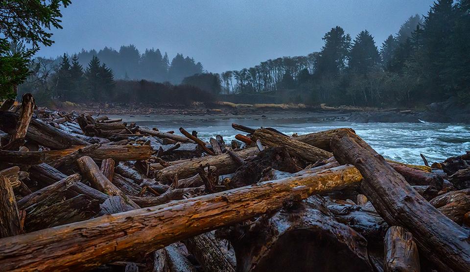 A dark and stormy morning at Waikiki Beach, Cape Disappointment State Park, Louis and Clark National Historic Trail / Rebecca Latson