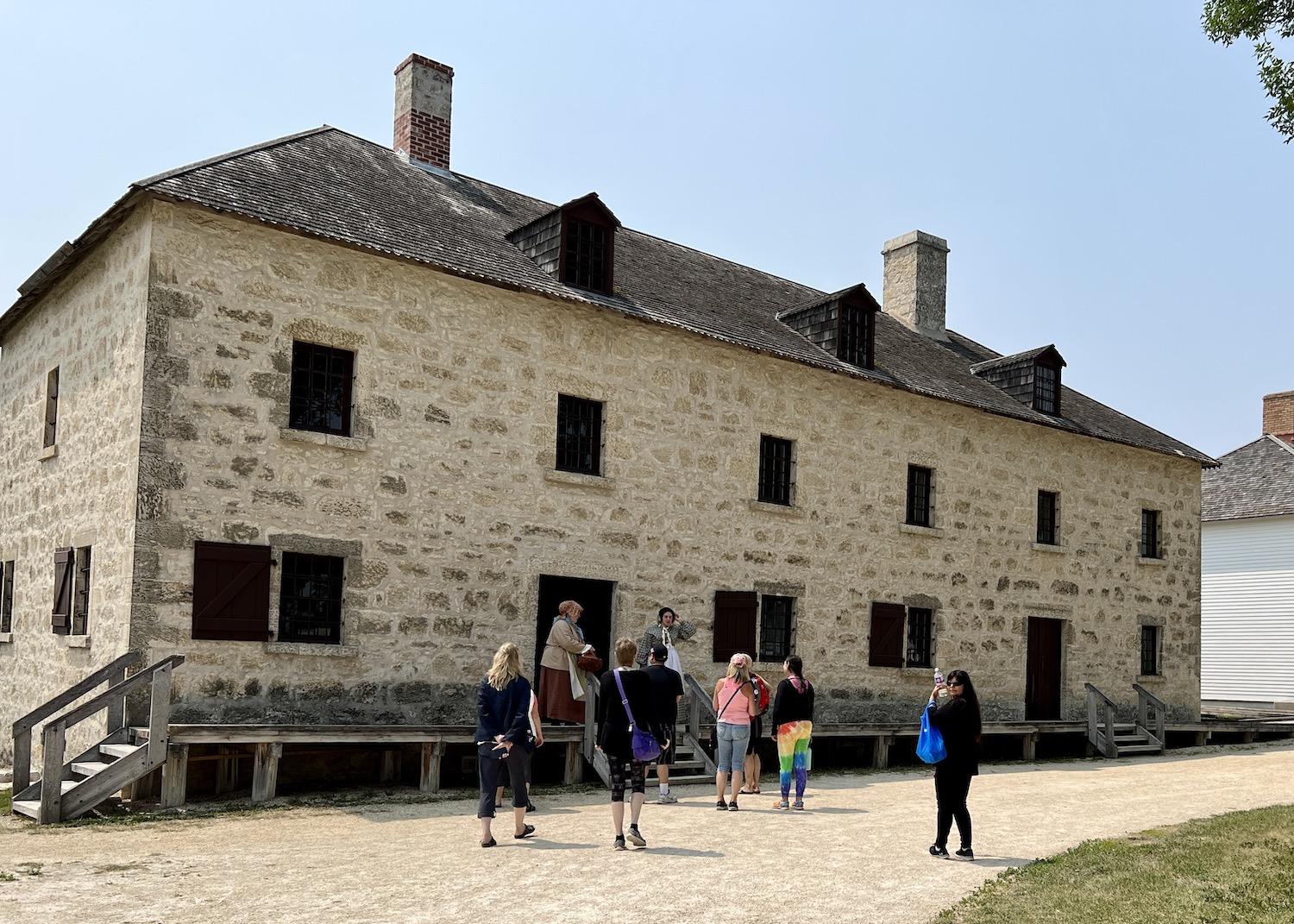 Inside Lower Fort Garry's stone walls is this stone fur loft/sales shop, built between 1830 and 1831.