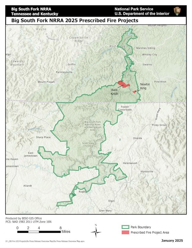Map of a prescribed burn area