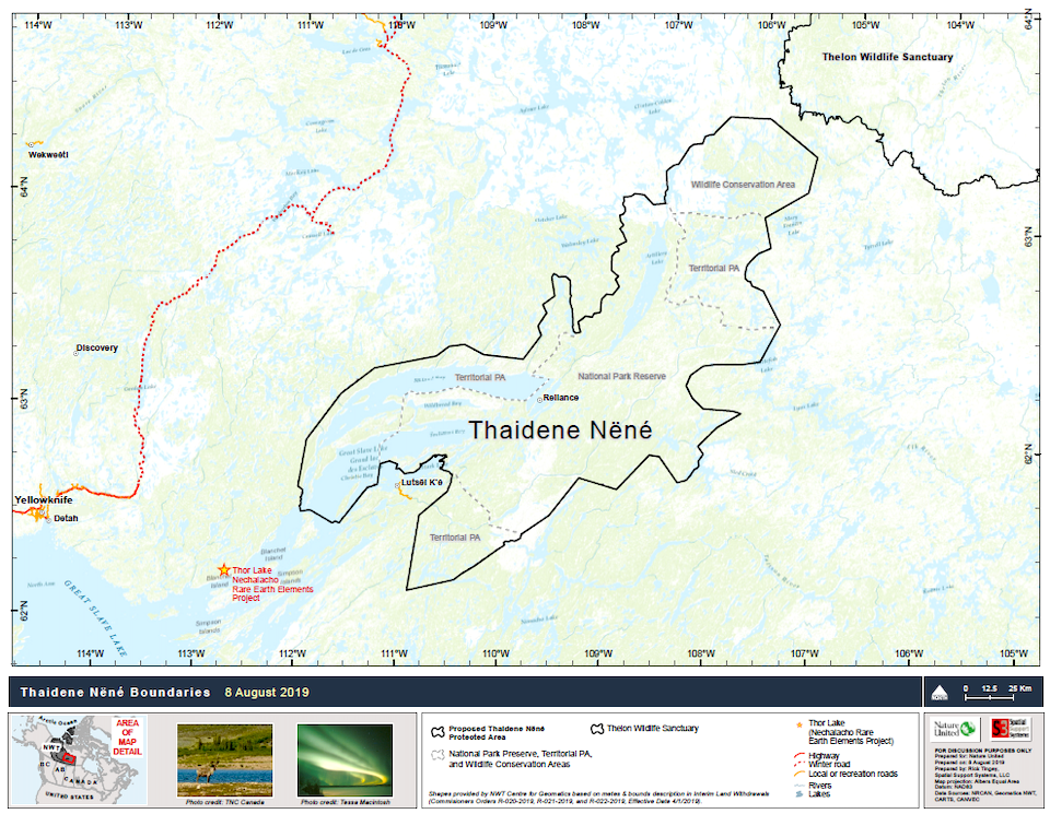 Map of Thaidene National Park/Parks Canada