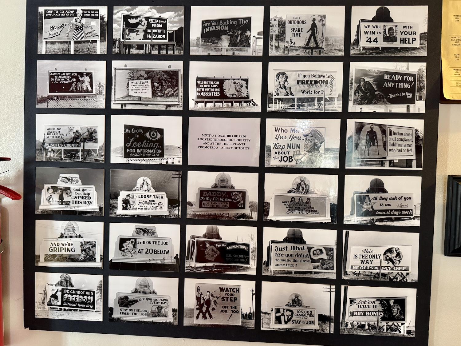 Edward Dougherty did the Manhattan Project's billboards. This collection of his work hangs in the Soup Kitchen.