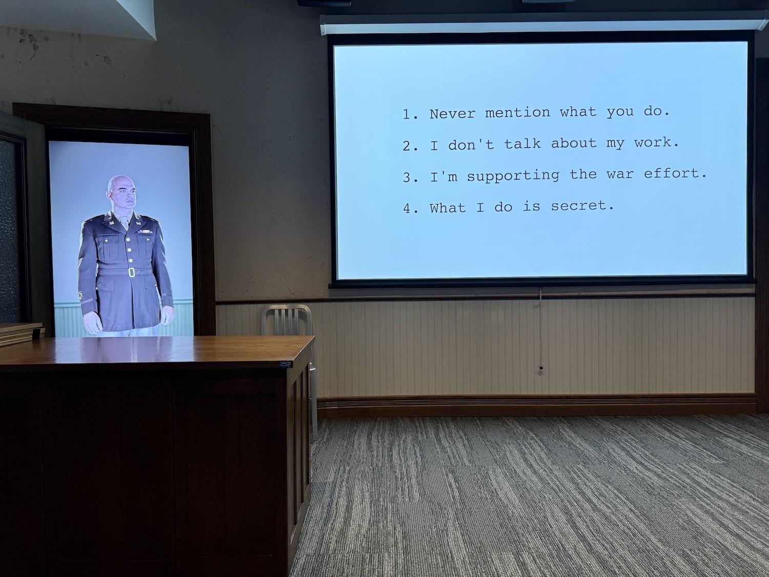At the K-25 History Center, a short film speaks to the secrecy of Oak Ridge during the Manhattan Project era.