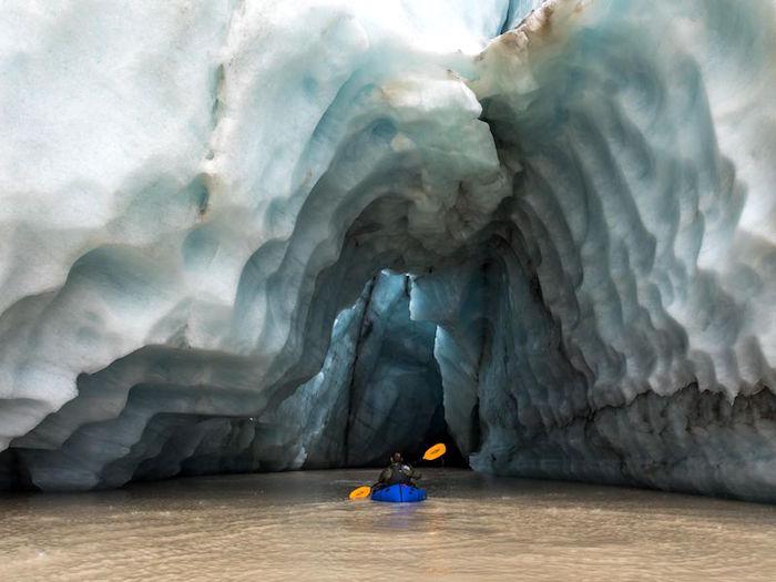 Nizina Glacier became more accessible to paddlers around 2000, when melting ice formed a lake on which float-planes could land. (Nathaniel Wilder) Read more: https://www.smithsonianmag.com/travel/journey-into-big-unknown-americas-largest-national-park-180