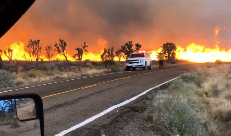 A lightning-sparked blaze had burned more than 40,000 acres of Mojave National Preserve/San Bernardino County Fire